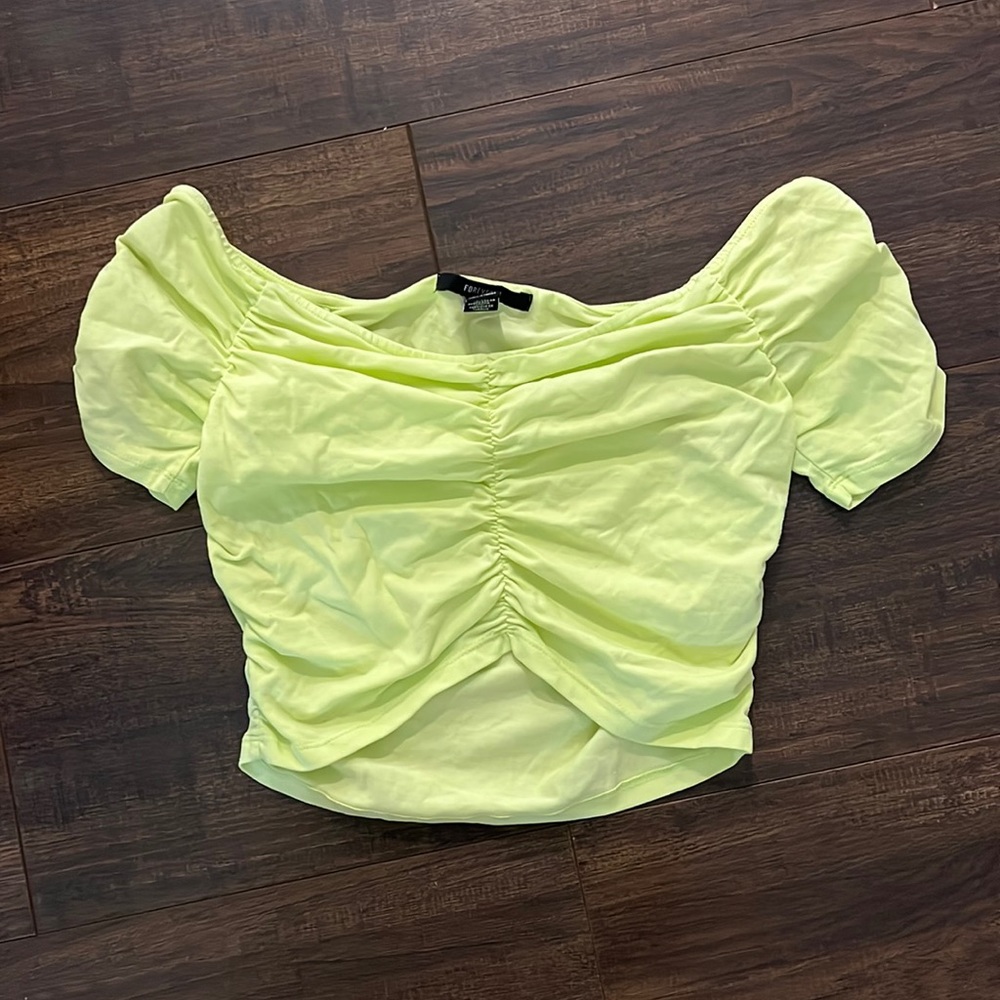 Never worn, Forever 21, lime green top